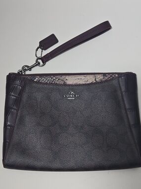 COACH Wristlet Pouch in Deep Plum
